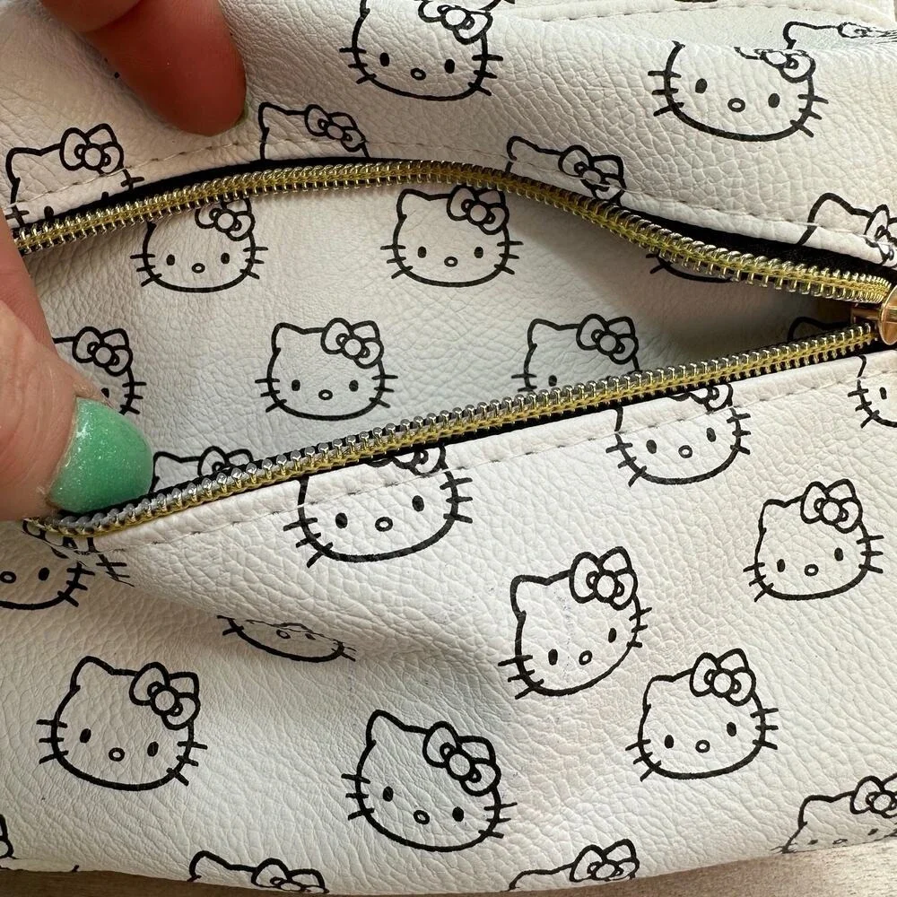 Hello Kitty Mini Backpack White Red Bow Faux Leather Sanrio 10" - Picture 11 of 16